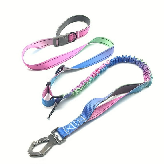 Zeprnir Hands Free Dog Leash, Adjustable Heavy Duty Bungee Waist Leash Belt for Medium Large Dogs Walking Running Hiking with Reflective