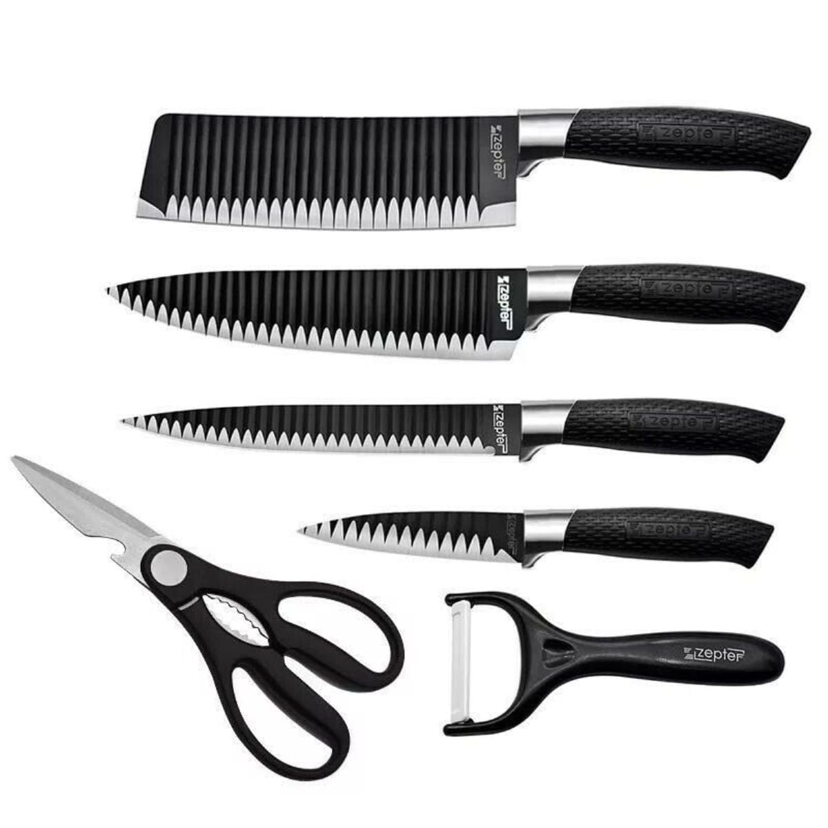 Zepter International 6 Pc Kitchen Knife Set - Black - Walmart.com