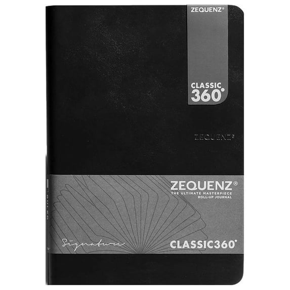 Zequenz Classic 360 Signature Lite B6 Notebook, Blank, Black