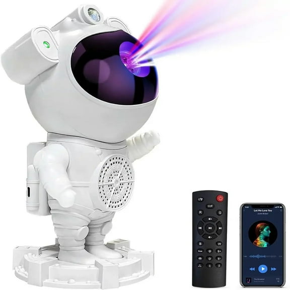 Zerak Astronaut Galaxy Projector with Bluetooth, White Noise & Remote – Star & Moon Night Light for Bedroom