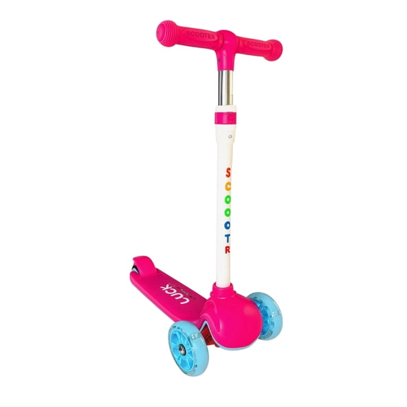 Zerak Kick Scooter LED Light-Up Wheels and 4 Adjustable Heights, for Children 2-6 Years