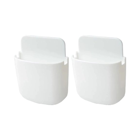 Zeranth 2Pcs Remote Control Holder Wall Mount,No Drill Remote Storage Box for TV Air Conditioner Pen Organizer Cell Phone Charging Rack Home Supplies
