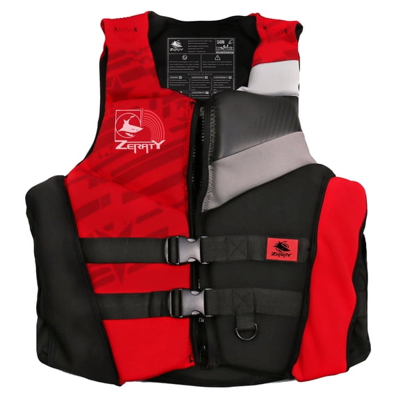 Zeraty Adults Life Jacket Floating Swim Vest Buoyancy Aid Swimwear with Adjustable Quick Release Buckle for Swimming Surfing Boating Cruise Water Sports,Red