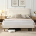 thumbnail image 1 of Zerduos Full Size Cloud Bed Frame with Adjustable Upholstered Headboard, Modern Soft Platform Bed with Boucle Fabric, No Box Spring Needed, Beige, 1 of 7