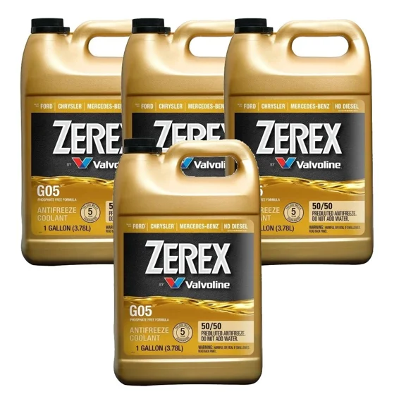 Zerex 4 Gallons Coolant Antifreeze G-05 Phosphate Free 50/50 Prediluted 4x 1 Gal
