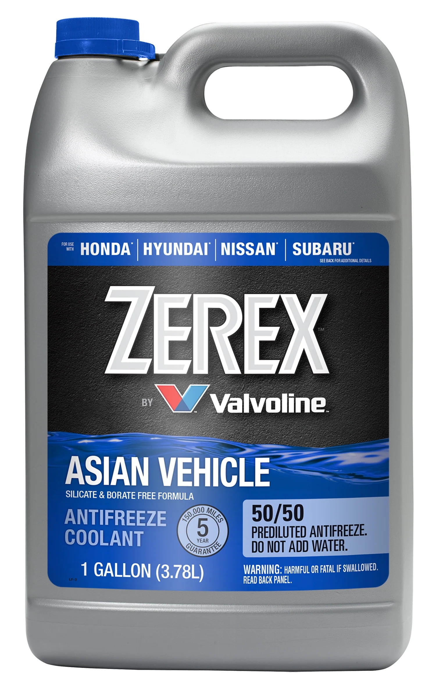 Zerex Asian Vehicle Blue Silicate and Borate Free Antifreeze / Coolant 50/50 ReadytoUse 1 GA