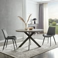 thumbnail image 1 of Zerifevni 46.4" Round Dining Table Set, Mid Century Modern Round Dining Table for 4-6 Person, w/Steel Legs, Coffee Table for Kitchen Dining Room, Office, Save Space (1 Round Table with 2 Grey Chairs), 1 of 5