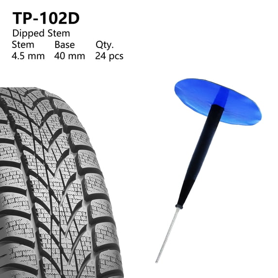 Zerint TP-102D Combination Repair Unit, Tire Repair Patch Plug 3/16" x 1 1/2" dipped stem 24 pcs