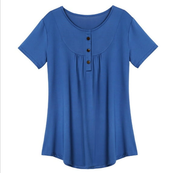 Zerlibeaful Short Sleeve Casual Tops for Women Summer Blouse T Shirt Loose Tunic Tee Plus Size T Shirts Basic Tee Tops