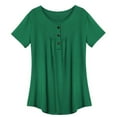 thumbnail image 1 of Zerlibeaful Short Sleeve Casual Tops for Women Summer Blouse T Shirt Loose Tunic Tee Plus Size T Shirts Basic Tee Tops, 1 of 3