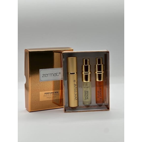 Zermat Perfume Box Safran Rouge, Fleur De Amour, Spiced Vanilla 3Pcs. Travel Size