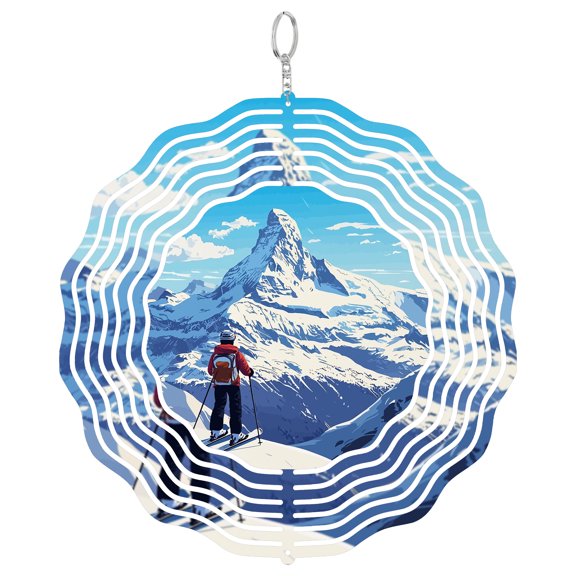Zermatt Matterhorn Switzerland 3D Wind Spinner Metal Kinetic Yard Decor Alpine Mountain Lover Gift