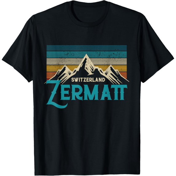 Zermatt Switzerland Swiss Vintage Mountains Souvenir Gift T-Shirt