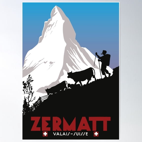 Zermatt,Valais,Suisse Poster Wall Art, Modern Wall Decor For Living Room Bedroom, 8x12 UNFRAMED