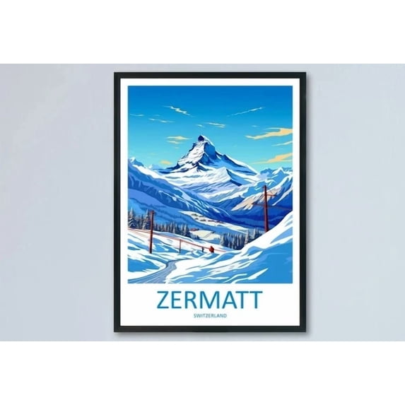 Zermatt Wall Hanging Home Decor Zermatt Gift Art Lovers Ski Art Lover ...