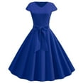 thumbnail image 1 of Zermoge Plus Size Dresses for Women Ladies Women Vintage Short Sleeve Swing 50s Housewife Casual Evening Party Prom Dress, 1 of 9