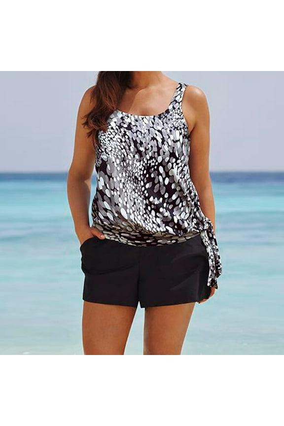 Swimsuits Swimwear for Women Plus, Women Sets with Boy Shorts Ladies Swimwear Two Piece Swimsuits 2XL