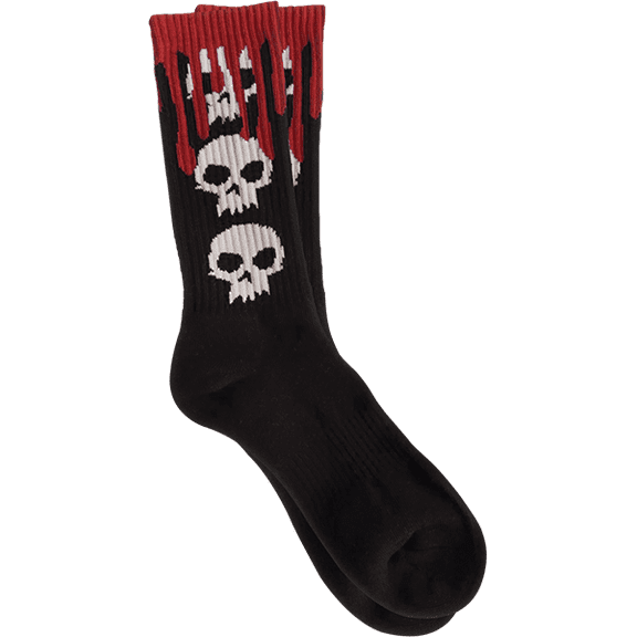Zero 3 Skull Blood Crew Socks Black 1Pr