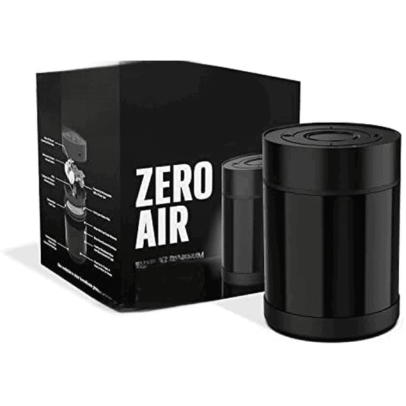 Zero Air - 1 oz Airtight, Smell Proof, UV Blocking Glass Electric Vacuum Stash Jar (380 ml Onyx)$$Home Decor, Kitchen, & Other