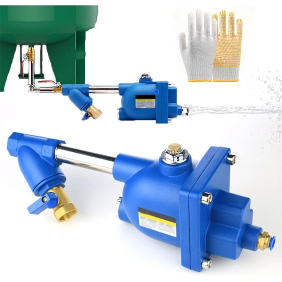 Zero Air Loss Automatic Condensate Drain Valve, 1/2" Size 1.6Mpa with Pre-Filter, Electricity-Free Drainer for Compressor Air Tank, Industrial Anti-Clog Aluminum Alloy Valve (1Pc, Blue)