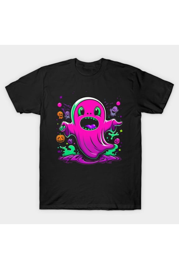 Zero Boo Regrets Neon Ghost Y2K Halloween Retro Vintage 2000s Aesthetic G1895 T-Shirt, for men and women, Up to Size 5XL