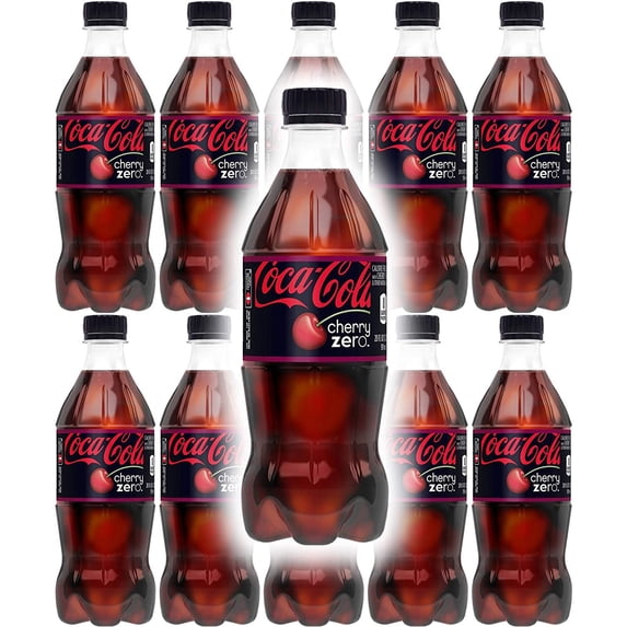 Zero Cherry Coke 20 oz Soda pack of 16 (Total of 320 FL OZ)
