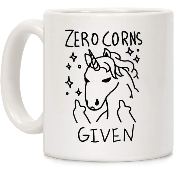 Zero Corns Given White 11 Ounce Ceramic Coffee Mug