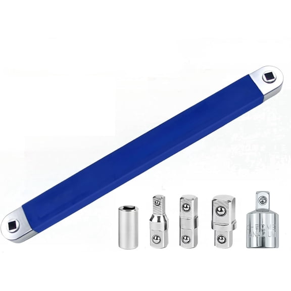 Zero Degree Offset Ratchet Extension Wrench Set, 1/2 1/4 3/8 Drive Adapter, Universal Ratchet Extension for Tight Spaces
