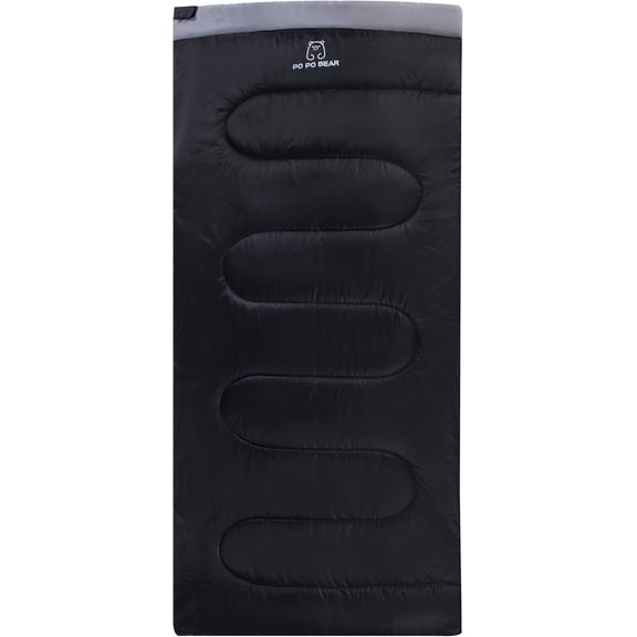 Zero Degree Sleeping Bag for Adults Cotton Flannel Tall and Big - 84" x 40" Right Zip, 40F Black