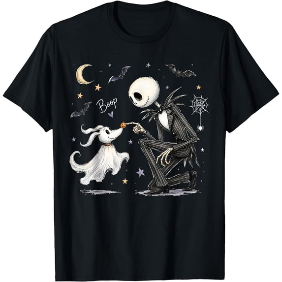 Zero Dog Boop Halloween Spooky Ghost T-shirt - Walmart.com