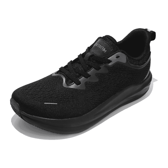 CIVHOM Men’s Extra Wide Toe Box Barefoot Walking Sneakers, Non-Slip Rubber Sole, Breathable Mesh for Walking Gym Training Travel and Casual Wear Black US 10