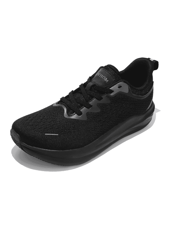 Men’s Extra Wide Toe Box Barefoot Walking Sneakers, Non-Slip Rubber Sole, Breathable Mesh for Walking Gym Training Travel and Casual Wear Black US 9.5