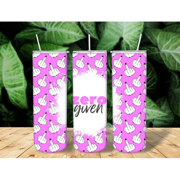 Zero F Given Pink Tumbler Cup with Straw and Lid,