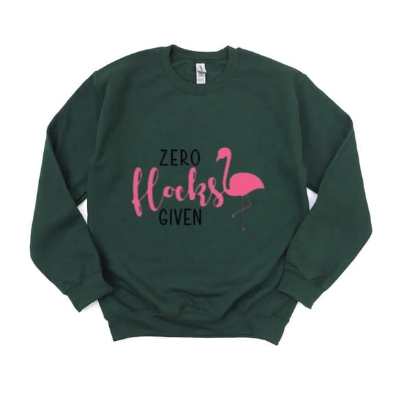 Zero Flocks Given Funny Sheep Pun Animal Farm Wool Humor Sweatshirt, for men & women, up to size 5XL