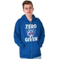 thumbnail image 1 of Zero Fox Given Cute Sarcastic Humor Zip Up Hoodie Men's Women's Brisco Brands X, 1 of 6