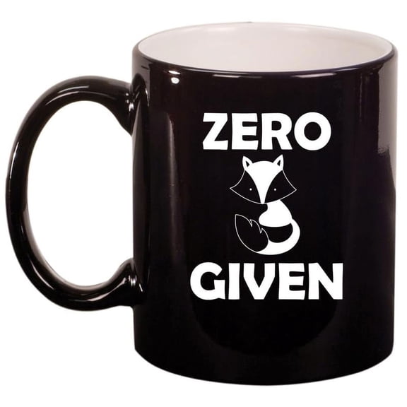 Zero Fox Given Funny Ceramic Coffee Mug Tea Cup Gift (11oz Gloss Black)