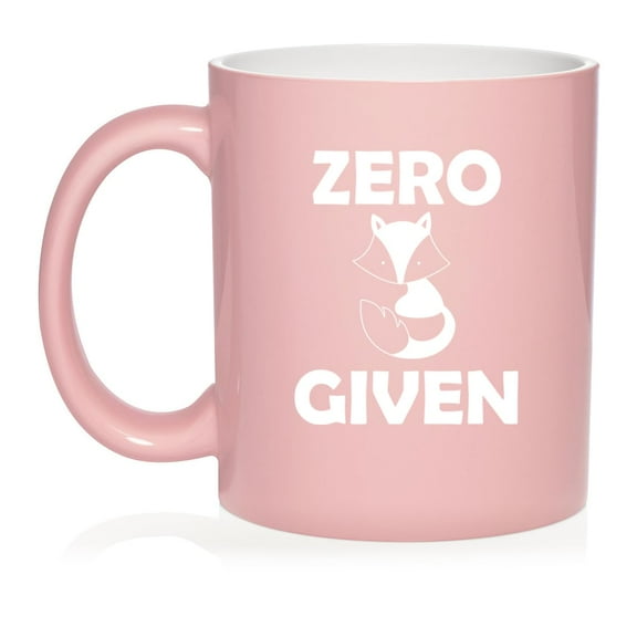 Zero Fox Given Funny Ceramic Coffee Mug Tea Cup Gift (11oz Light Pink)