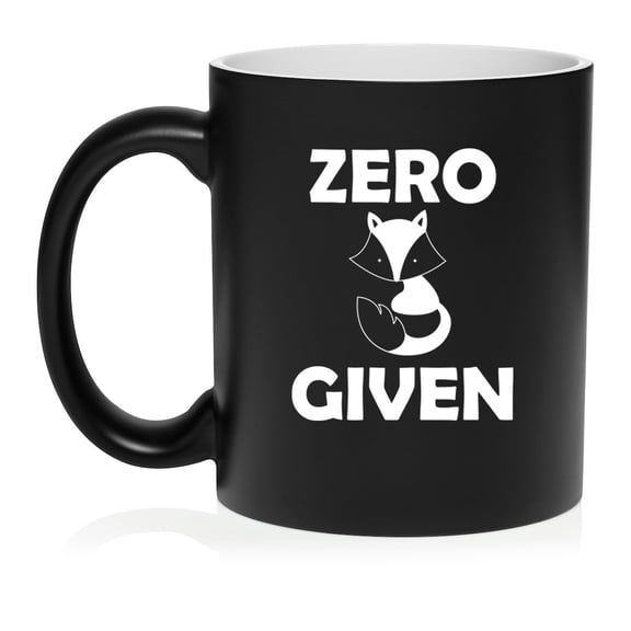 Zero Fox Given Funny Ceramic Coffee Mug Tea Cup Gift (11oz Matte Black)