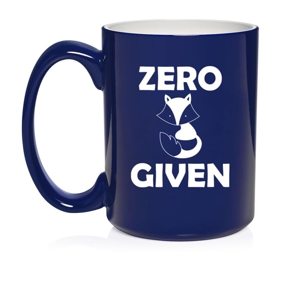 Zero Fox Given Funny Ceramic Coffee Mug Tea Cup Gift (15oz Blue)