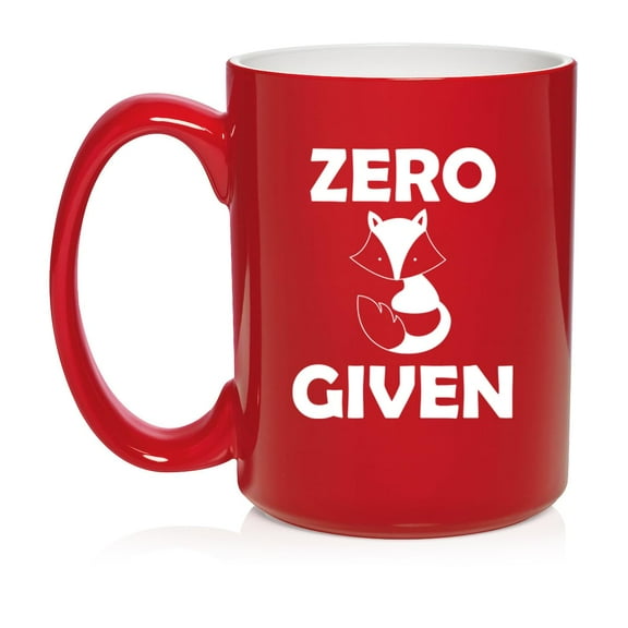 Zero Fox Given Funny Ceramic Coffee Mug Tea Cup Gift (15oz Red)