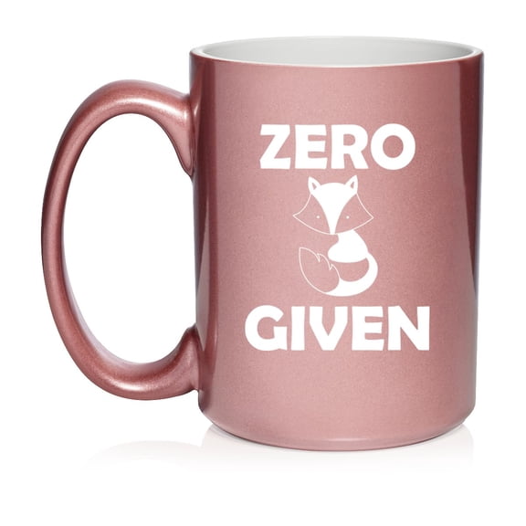 Zero Fox Given Funny Ceramic Coffee Mug Tea Cup Gift (15oz Rose Gold)
