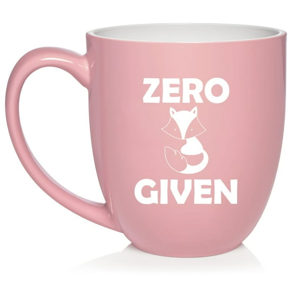 Zero Fox Given Funny Ceramic Coffee Mug Tea Cup Gift (16oz Light Pink)