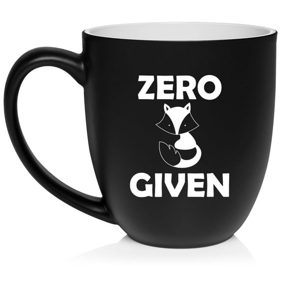 Zero Fox Given Funny Ceramic Coffee Mug Tea Cup Gift (16oz Matte Black)