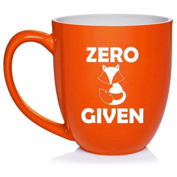 Zero Fox Given Funny Ceramic Coffee Mug Tea Cup Gift (16oz Orange)