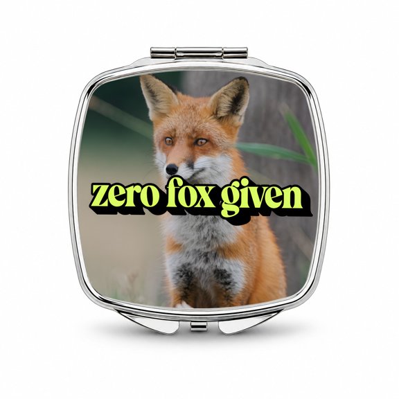 Zero Fox Given Funny Travel Makeup Handbag Purse Small Pocket Compact Mirror