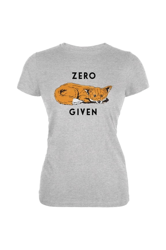 Zero Fox Given Heather Grey Juniors Soft T-Shirt - Small
