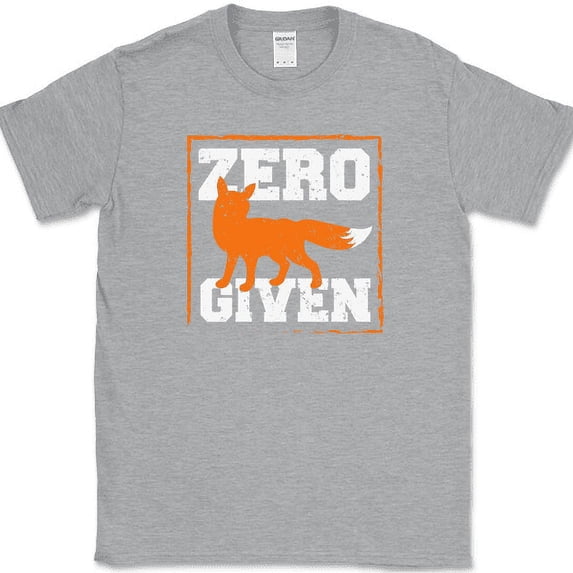 Zero Fox Given T-Shirt Funny Humor Sarcastic Novelty Tee - Heather Grey, M