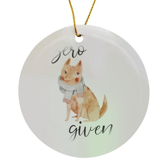 3drose, Zero Fox Given Winter, Circle Porcelain Ornament