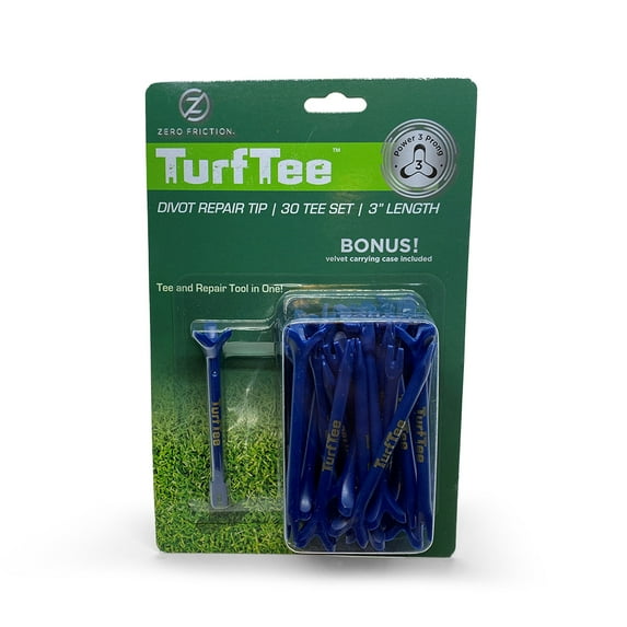 Zero Friction 3-Prong Turf Tee; 3 Inch Navy Blue Tee 30 Per Pack