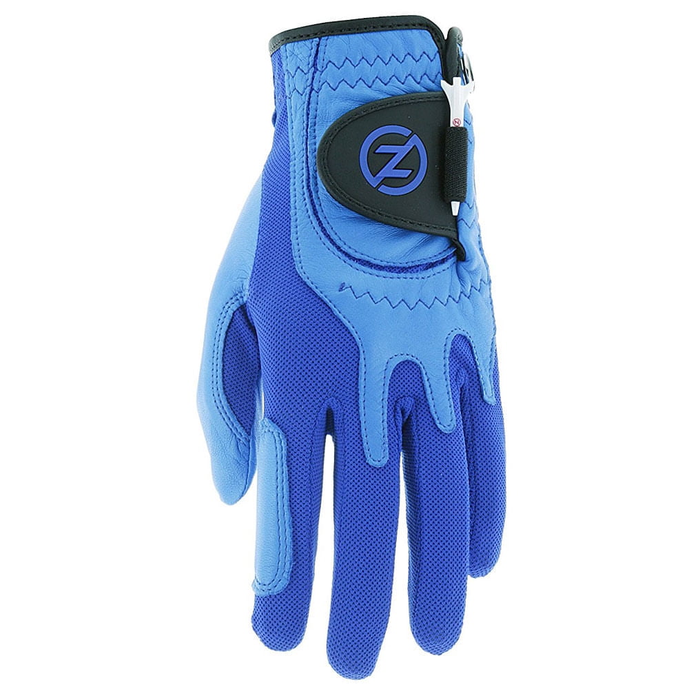 Zero Friction Cabretta Elite Golf Glove (Blue, LEFT, One Size) Compression NEW